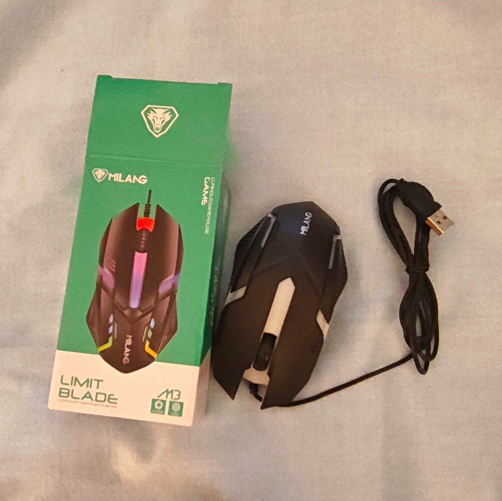 MILANG Limit Blade M3 Wired USB Optical Gaming Mouse 1000 DPI LED Black